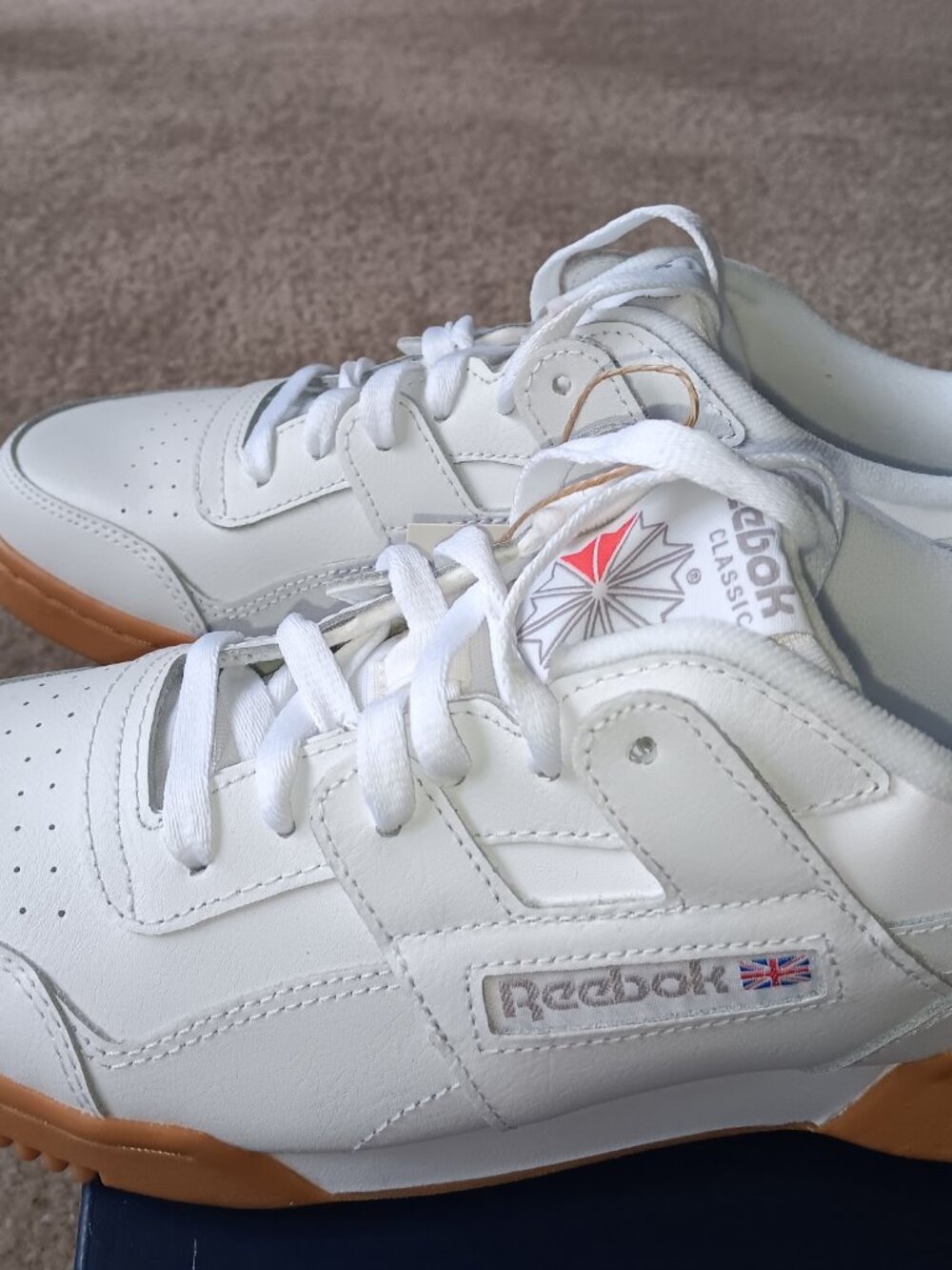 NWT Reebok Workout Plus Men's Size 8 Sneakers White Gum CN2126